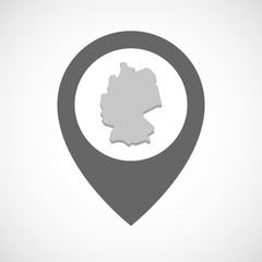 Isolated map marker with  a map of Germany