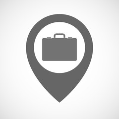 Isolated map marker with  a breiefcase