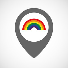 Isolated map marker with a rainbow