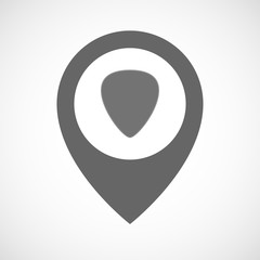 Isolated map marker with a plectrum