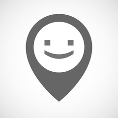 Isolated map marker with a smile text face