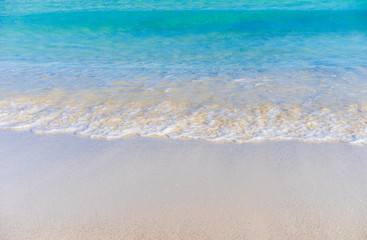 Fototapeta na wymiar Meer Türkis Wasser Strand Sand Hintergrund