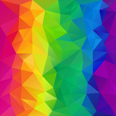 vector polygon background with irregular tessellation pattern - triangular geometric design in full color - rainbow spectrum