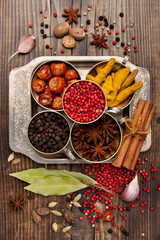 Obraz na płótnie Canvas Spices, seasoning and spicy
