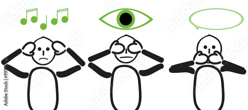 &quot;Männchen hören, sehen, sagen nichts&quot; Stock image and royaltyfree