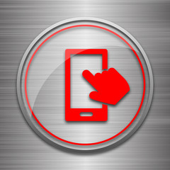 Smartphone with hand icon