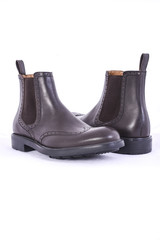 Men's classic brown shoes on a white background