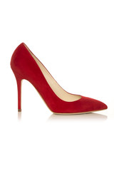 red female  low shoe  on a white background