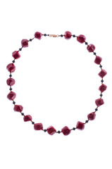 necklace with red beads on a white background