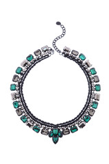 necklace with stone on a white background