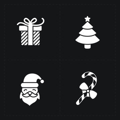 Christmas silhouette icons collection - vector illustration on w