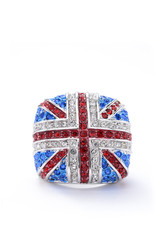ring with the UK flag on a white background