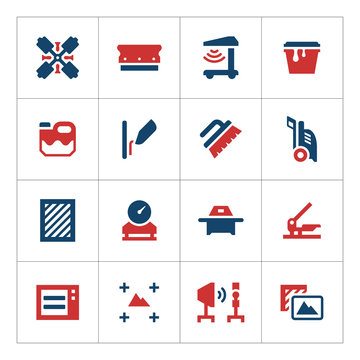 Set color icons of screen printing
