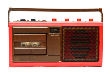Old red cassette player