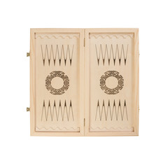 board game of backgammon on a white background