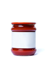 Jar of tomato paste isolated