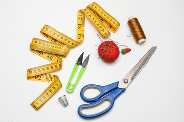 sewing kit on a white background