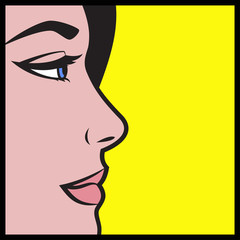 Comic pop art vector illustration of woman