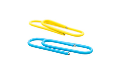 colored paper clips isolated