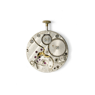 disassembled mechanical watches Isolated on white