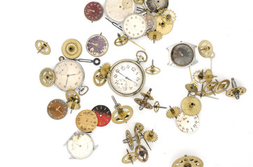 texture of the old mechanical details and clocks