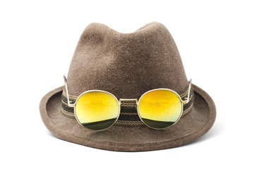 old hat with sunglasses