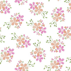 Seamless Patterns with  watercolor flowers