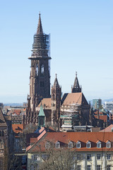 Obraz premium Freiburger Münster, Sanierung