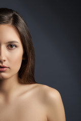 Fototapeta premium Attractive brunette girl is expressing her sexuality