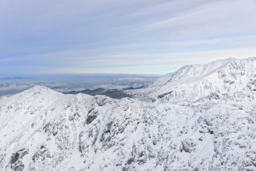 Kasprowy Wierch peak  in Zakopane in Tatra Mounts in winter