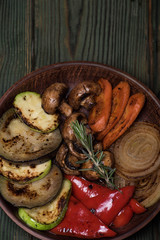 Grilled vegetables - bell peppers, zucchini, carrots, onions, mushrooms