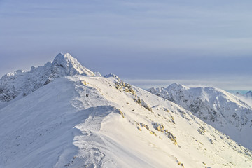 Sunny weather on Kasprowy Wierch of Zakopane in Tatra Mounts in