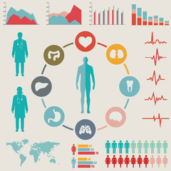 Medical Infographic set. Vector illustration.