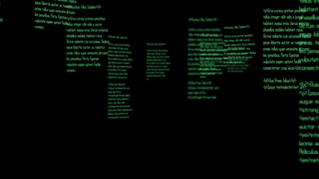 Random text wall Green