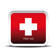 First aid icon vector button