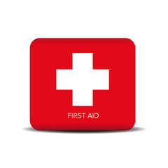 First aid icon vector button