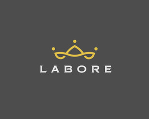 Abstract team company logo icon vector design. Elegant crown premium symbol. Unique partners logotype sign mark © iamguru