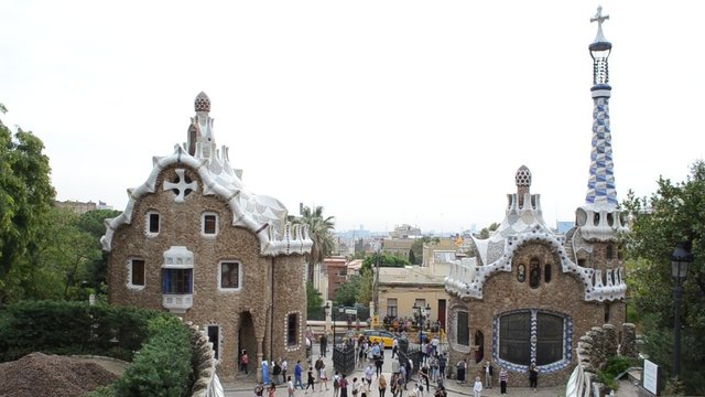 Park Guell, a municipal garden designed by Antoni Gaudi. Built in 1900 - 1914.