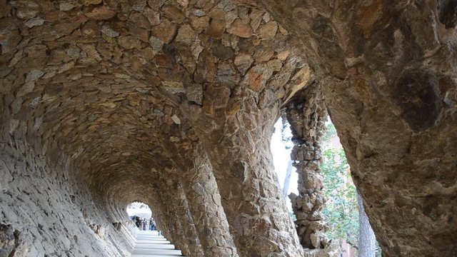 Park Guell, a municipal garden designed by Antoni Gaudi. Built in 1900 - 1914.