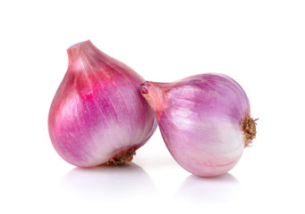 shallots on white background