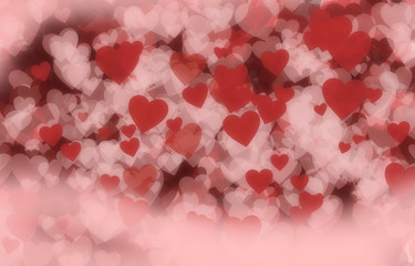 St. Valentine's Day. Hearts on a red background.