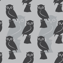 Owl vector art background design for fabric and decor. Seamless