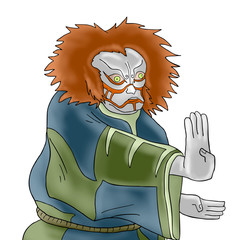 kabuki mask illustration