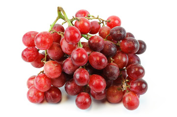 fresh red grape on white background