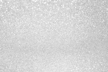 white silver glitter bokeh texture christmas abstract background - obrazy, fototapety, plakaty
