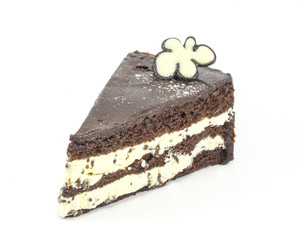 Chocolate and white cream layer cake