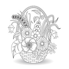 Doodle art flowers floral pattern. 
