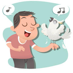 sing with bird