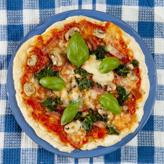  Whole Italian pizza, vertical view