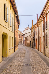 Fototapeta na wymiar Cobbled streets of medieval city